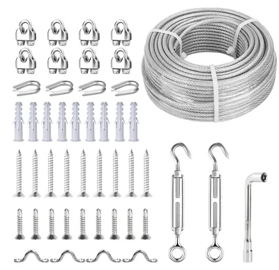 Produktbild von 5 mm Stahlseil, 30 m PVC-beschichtetes, verzinktes Stahlseil mit M5-Edelstahl-Spannschloss