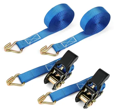 Produktbild von Spanngurte mit Ratsche 6m 25mm J-Haken 800kg Blau 2 Stück
