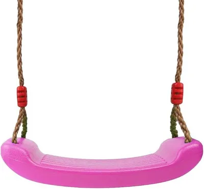 Imagen del producto de Banco columpio robusto con cuerdas ajustables, juguete para columpio de jardín para niños, color rosa