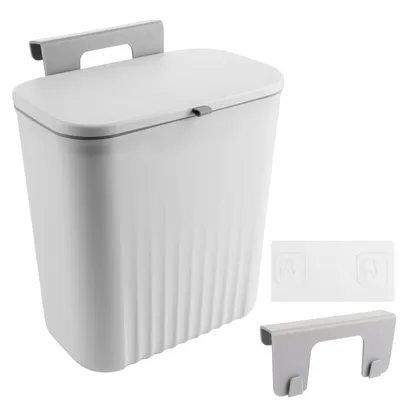 Image de Omgoods - Poubelle suspendue avec couvercle, capacité de 9 litres