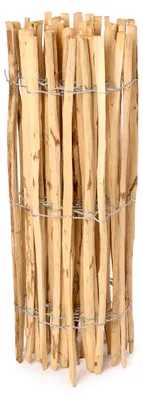 Produktbild von Garronda Gartenzaun zum Stecken aus Haselnüsse Zaun Garten Staketenzaun Beeteinfassung Holz Steckzaun Hochwertiger Gartenzaun für Ihren Garten GD-0079 (Lattenabstand: 7-8 cm. 100 cm x 5m)