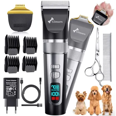 Immagine prodotto di Macchina tosatura per cani Gimars 4-in-1, con accessori per la toelettatura, 7000 giri al minuto, funzionamento silenzioso