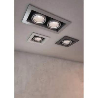 Zdjęcie produktu dla Lampa wpuszczana, biały metal, gniazdo GU10, szer. 21,5 cm