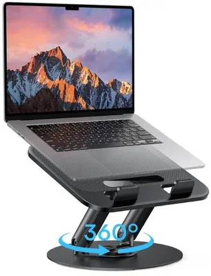 Produktbild von Famanu Laptopständer 360° drehbar - Höhenverstellbarer Notebookständer mit stabiler Metallbasis - geeignet für Laptops bis 15 Zoll