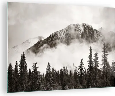 Produktbild von Bilder auf glas - Einteilig - Nebel Berg Wald - 70x50cm - Glasbilder - Wandbilder - Bilder - zum Aufhängen bereit - Wanddekoration aus Glas - Glas Bilder - Wandbild auf Glas - GAA70x50-4936