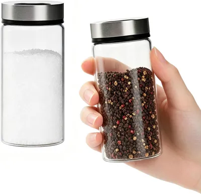 Produktbild von Salz- und Pfefferstreuer Set 170 ml, 2 Stück, 4-in-1, Edelstahl und Glas, für Küche