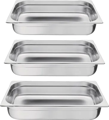 Produktbild von Vogue GN-Behälter GN1/1 - 10cm - 3 Behälter - Edelstahl