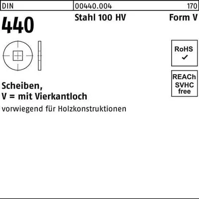 Produktbild von Reyher  Scheiben DIN 440 Stahl V 9 (100 Stück)