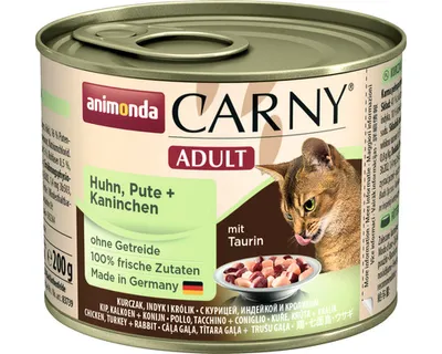Produktbild von animonda Carny chicken, turkey + rabbit, Adult, Huhn, Kaninchen, Truthahn, 400 g, Ohne Soja