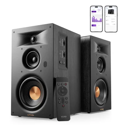 Produktbild von ULTIMEA BS-3 Aktivlautsprecher 3-Wege Regallautsprecher mit 5,25" Tieftöner, Bluetooth 6.0, HDMI ARC/Optisch/USB, Auracast, App-Steuerung, 70W RMS