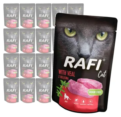 Zdjęcie produktu dla Rafi Cat Adult z Cielęciną 20x100g Mokra Karma Dla Kota