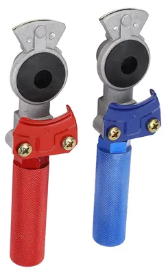Image de Lot de 2 « Glad Hands » en aluminium anodisé rouge et bleu, longue durée de vie, pour semi-remorques, tracteurs routiers et camping-cars
