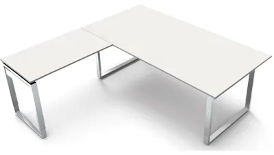 Produktbild von Schreibtisch Aveto 180 Bügel-Gestell 180x80x68-82cm / Anbau 100x60cm weiß