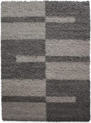 Image de RECTAN Tapis tissé à poils longs avec motifs géométriques