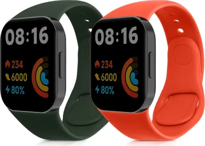 Produktbild von kwmobile 2x Sportarmband kompatibel mit Xiaomi Redmi Mi Watch Lite 3 / Redmi Watch 3 Armband - Fitnesstracker Band Set aus TPU Silikon