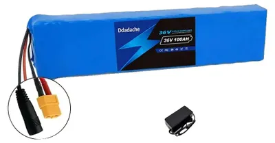 Obrázok produktu pre Li-ion batéria, 100 Ah, kompatibilná s 36V elektrickými bicyklami, konfigurácia 10S3P, konektor XT60, DC