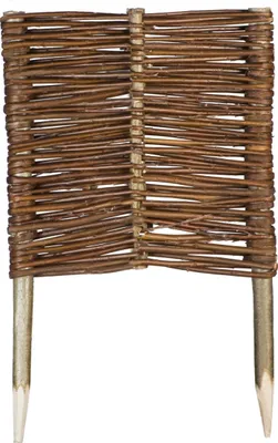 Produktbild von Weide Beeteinfassung in 16 Größen Weidenzaun Rasenkante Beetbegrenzung Steckzaun imprägniert mit Buchepflöcken für leichtes Einsetzen Palisade  Länge: 30 cm Höhe: 30 cm