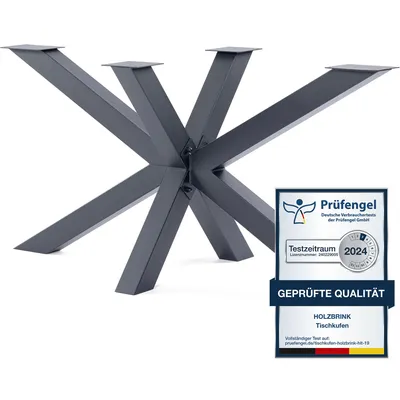 Produktbild von HOLZBRINK Tischbeine aus Metall, Tischgestell für Esstisch Gartentisch Konferenztisch, 150x70x72 cm (LxBxH), Grau, 1 Stück