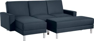 Produktbild von Max Winzer Funktionssofa mit Hocker Just Fashion - Flachgewebe blau - Maße: 230 x 144 x 92 cm