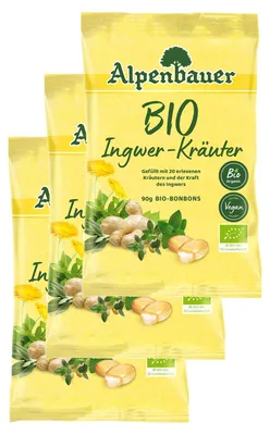 Zdjęcie produktu dla Alpenbauer– miętówki z imbirem i płynnym nadzieniem, 90 g, opakowanie zawierające 3 sztuki