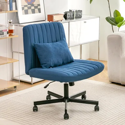 Produktbild von STILVORA Drehstuhl mit leisen Rollen und Polsterkissen, Bürostuhl höhenverstellbar ohne Armlehnen,Schreibtischstuhl aus Stoff für Arbeitszimmer und Wohnzimmer