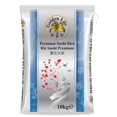 Produktbild von 10Kg Premium Sushi Reis Risottoreis Rundkornreis Perlreis sushi rice Golden Lily