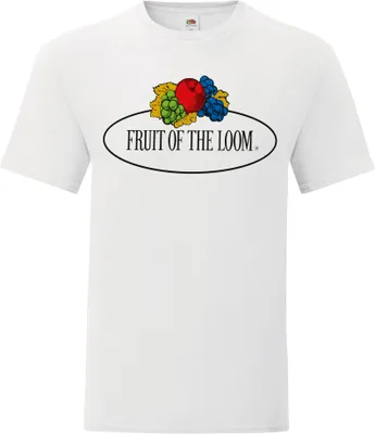 Produktbild von Fruit of the Loom Iconic 150 T-Shirt mit Vintage-Logo auf der Brust Farbe: weiß - Vintage-Logo groß Größe: 2XL