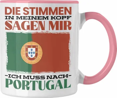 Produktbild von Trendation - Portugal Tasse Geschenk für Portugiesen Urlaub Land (Rosa)