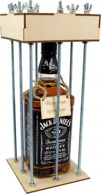 Produktbild von Flaschenkäfig für Alkohol mit Schraubverschluss – Originelles Geschenk für Männer Natural