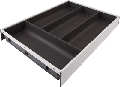 Produktbild von Blum Ambia-Line Besteckkasten 425x300x50, Stahl seidenweiß oriongrau matt
