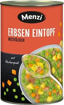 Produktbild von Menzi Erbsen Eintopf westfälischer Art 4200 G Intensiver Geschmack Tafelfertig Proteinreich Frei von Ei