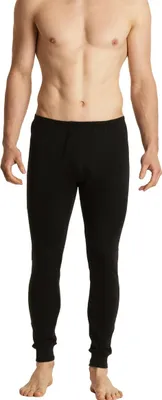 A man wearing black thermal underwear.