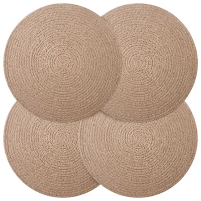 Imagen del producto de vidaXL Posavasos de yute, juego de 4 unidades, color natural, 100% yute