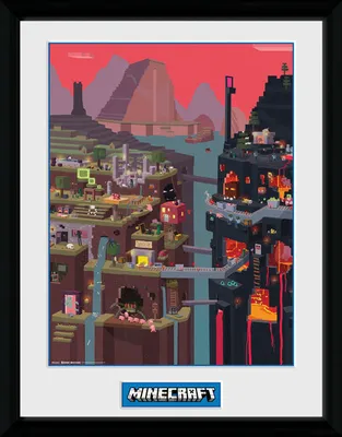 Immagine prodotto di Poster incorniciato Minecraft - Mondo