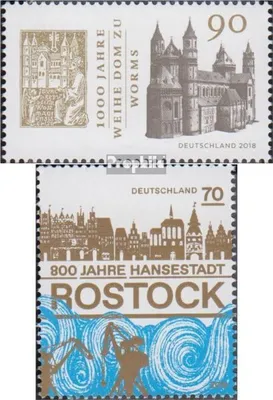 Produktbild von Briefmarken BRD (BR.Deutschland) 2018 Mi 3394,3395 (kompl.Ausg.) gestempelt Dom zu Worms