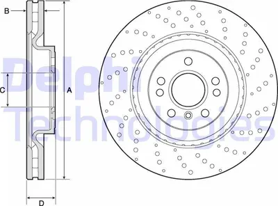 Produktbild von 2x DELPHI Bremsscheibe BG9149C passend für MERCEDES-BENZ M-Klasse (W166) 54 4mm