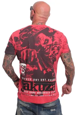 Zdjęcie produktu dla Yakuza Herren Deep Down Allover Regular T-Shirt, Geranium, S
