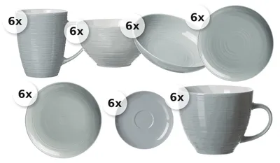 Produktbild von Kaffee- & Tafelservice 42 tlg. Suomi grau-blau
