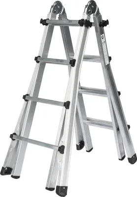Produktbild von Teleskopleiter 4-teilig ohne Traverse 4x4 Sprossen