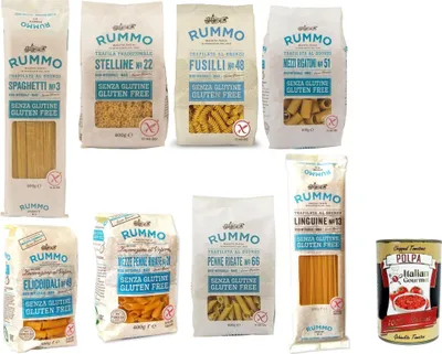 Produktbild von Rummo Testpaket Pasta senza Glutine, gluten free, 100% italienische Pasta nudeln glutenfrei 8x 400g + Italian Gourmet polpa 400g