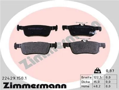 Produktbild von ZIMMERMANN Bremsbeläge Satz Hinten Bremsklötze für HONDA CIVIC X Schrägheck (FC, FK) 22429.150.1