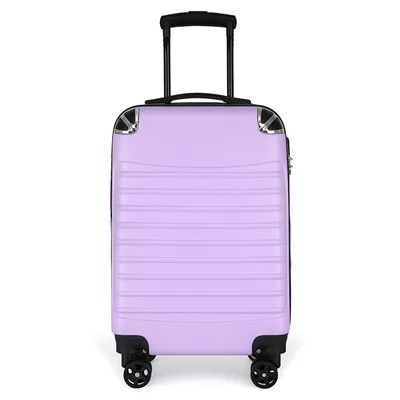 Imagen del producto de Maleta trolley robusta de 20 pulgadas con ruedas giratorias de 360° y candado con combinación numérica, ideal para viajar con estilo, color lila