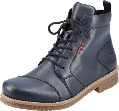 Produktbild von Rieker Damen Stiefelette Schnürboot Ziernähte gefüttert 73500, Größe:41 EU, Farbe:Blau