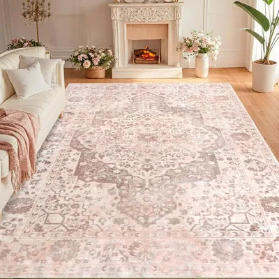 Productafbeelding van Vintage vloerkleed, boho-stijl, 200x280 cm, machinewasbaar, geschikt voor de woonkamer