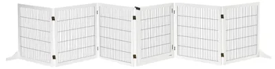 Productafbeelding van Opvouwbaar hondenhekje, 432 x 36 x 70 cm, grenenhout, wit