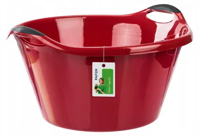 Produktbild von Pafen Kunststoff Wäschekorb rund 25 Liter rot