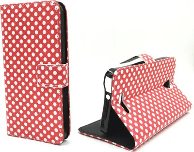 Produktbild von Handyhülle Tasche für Handy Alcatel Pop 4 Polka Dot Rot