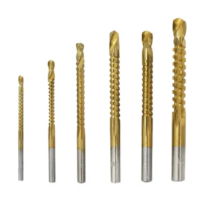 Produktbild von 6er Set Spiralbohrer für gängige Hand- und Tischbohrmaschinen, Metallbohrer Set mit Titanbeschichtung - TWISTBIT