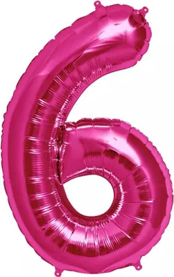 Produktbild von Grosser Folienballon Zum Jahrestag Geburtstag Zahl 6 Intensivrosa 40Cm