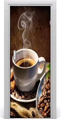 Produktbild von Tulup Türaufkleber 75x205 cm Dekorative Aufkleber Selbstklebend Wasserdichte Tapete Abnehmbar Schlafzimmer Wohnzimmer Wohnkultur - Kaffeetasse